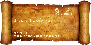 Uracs Lukács névjegykártya